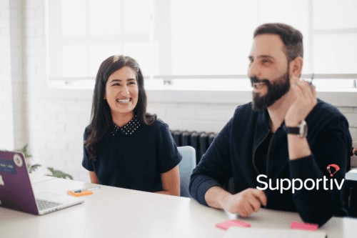 supportiv-work-issues-article-collection-resources-how-to-workplace-coworkers-laughing-logo